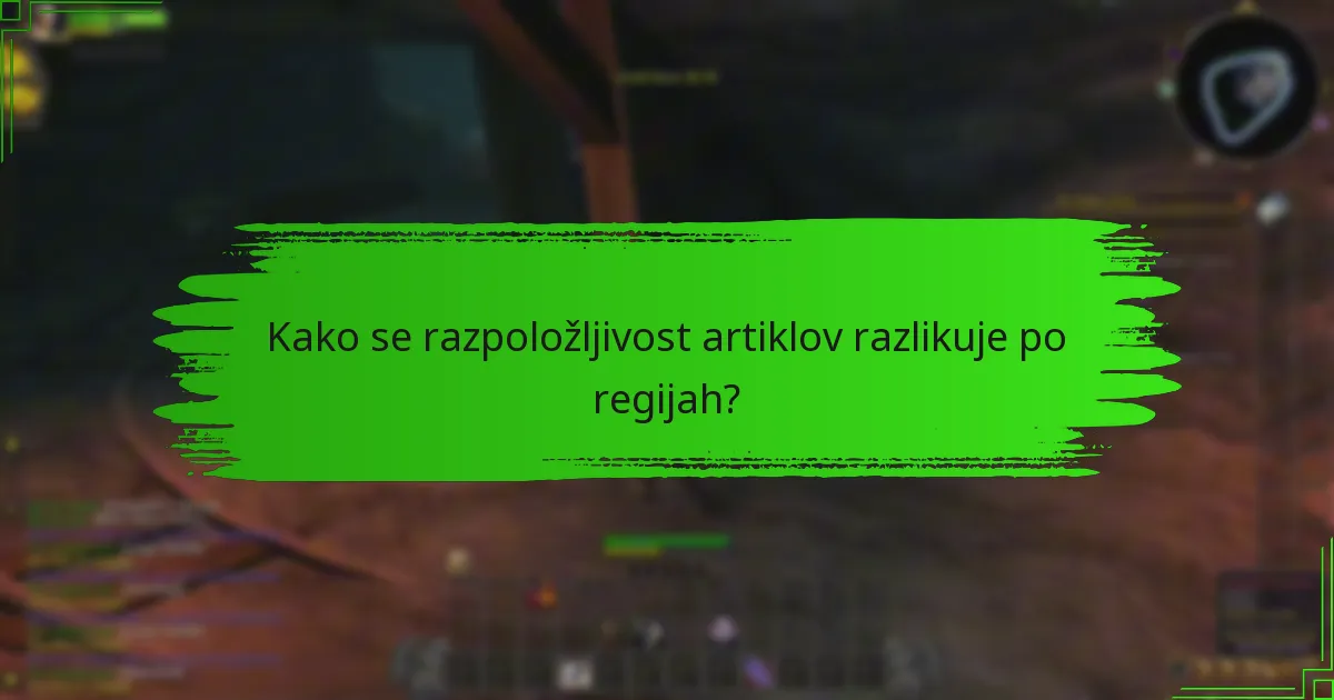 Kako se razpoložljivost artiklov razlikuje po regijah?